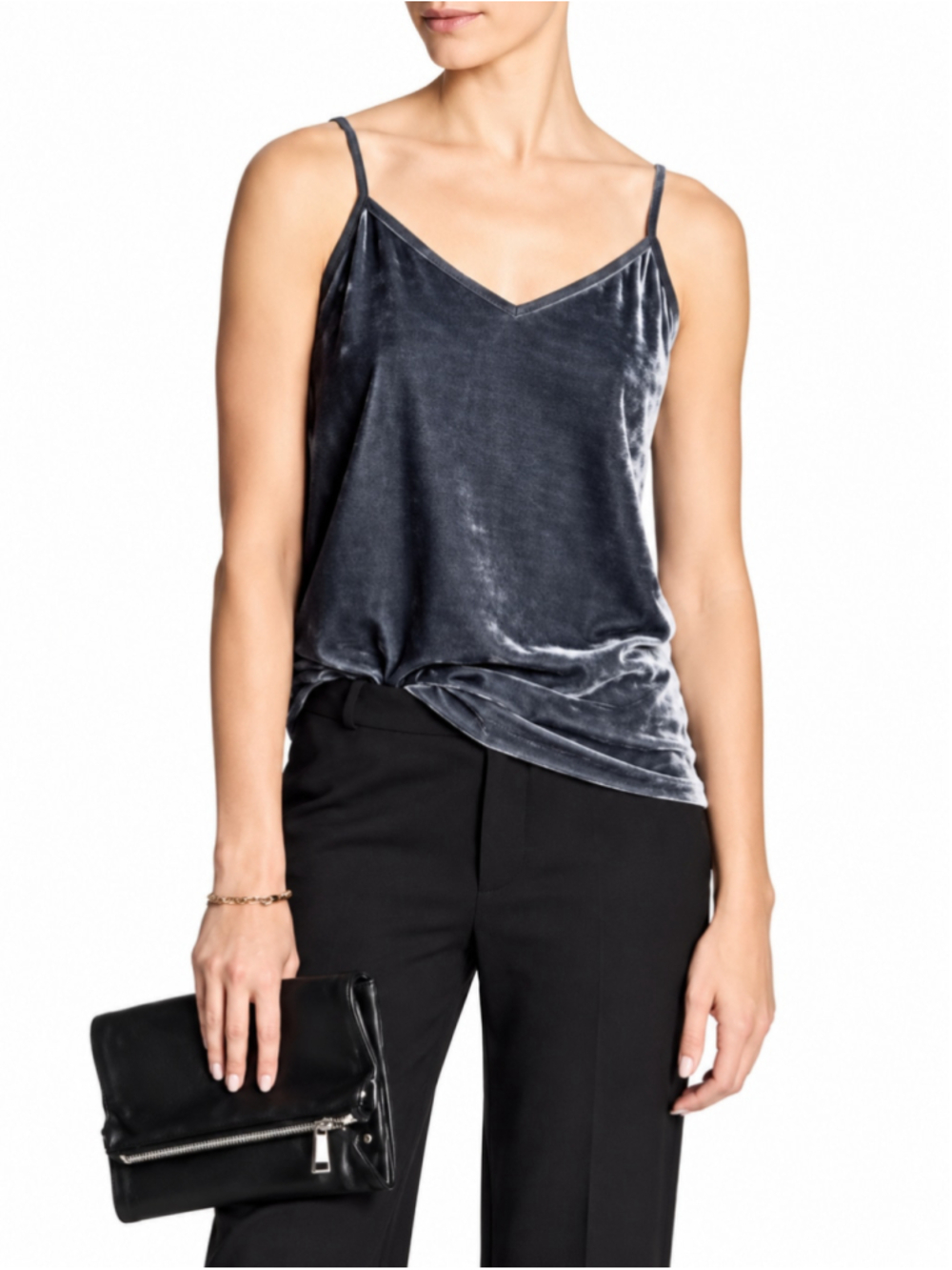 Banana Republic Velvet Charcoal Gray Tank Top S
